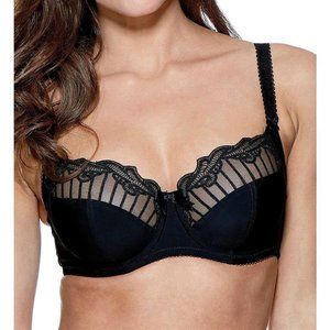 NWT Black Charnos Sienna Three Part Cup Undewire Bra 129501 34E